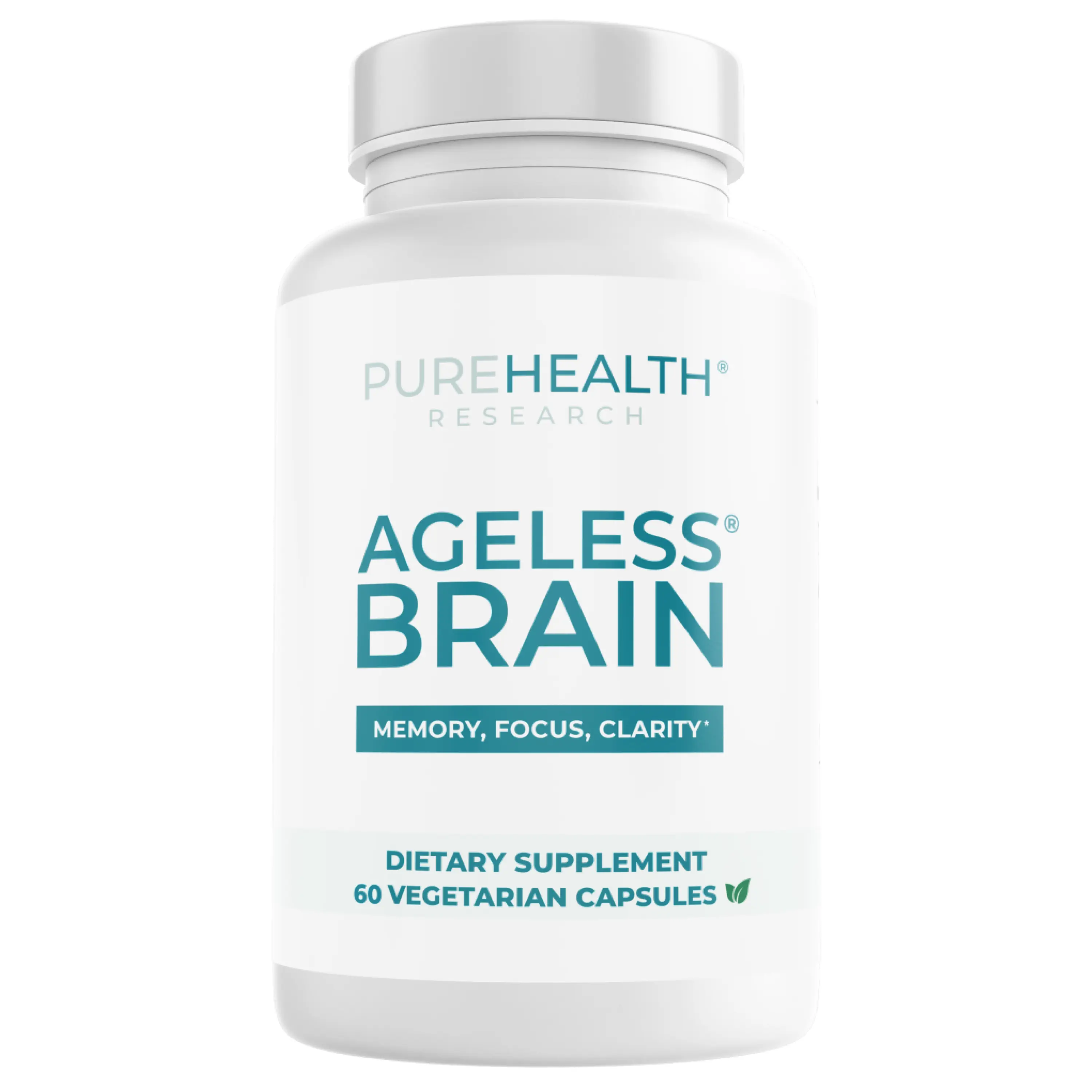 Ageless Brain Supplements for Memory and Focus by PUREHEALTH RESEARCH - Nootropic Brain Supplement - Brain Health Supplements for Adults - with Vitamin B6, Niacin, Alpha GPC & More, 60 Capsules Fitness Edible Dietary Healthcare
