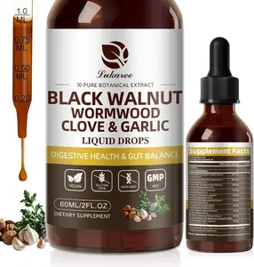 Lukaree Rapid Gut Cleanse Digestive Health Supplement with Black Walnut Wormwood Tincture 10:1 Ultra-Concentrated Liposomal Delivery Vegan Gluten-Free 60mL - Fitness