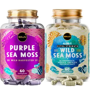 Limited Reserve Sea Moss Bundle - Golden Sea Moss (60ct) & Purple Chondrus Crispus Capsules (60ct), Edible Dietary Healthcare, Mineral Support