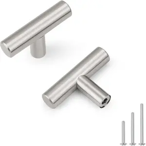 30 Pack 2 inch Brushed Nickel Cabinet Knobs Stainless Steel Kitchen Drawer Knob Single Hole 50mm Length Dresser Pulls