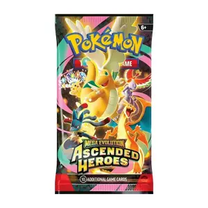 Pokémon Ascended Heroes TCG Booster Packs - 10 Authentic Collectible Trading Cards, Deck-Expanding Accessory, Suitable for Ages 6+, Authentic Collectible Cards