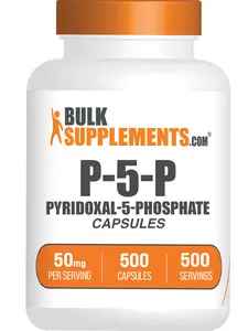 BulkSupplements Pyridoxal-5-Phosphate (P-5-P) 50mg Capsules- Gluten Free, 1 Capsule per Serving, 500 Capsules, Health