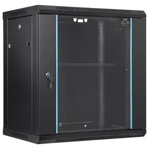 VEVOR 22U Network Cabinet Wall Mount, 23.6 in Depth, 300 lbs Max Load Capacity Server Cabinet Rack Enclosure with Locking Tempered Glass Door, Side Panels, Server Rack for IT Equipment, A/V Devices