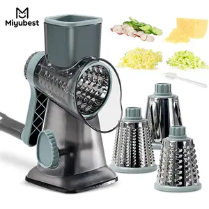 Cheese Shredder with Handle, Multifunctional Manual Rotary Cheese Shredder, Cheese Shredder, Easily Shred Carrots, Potatoes, Vegetables and Fruits and Easy to Clean (Blue) for Kitchen