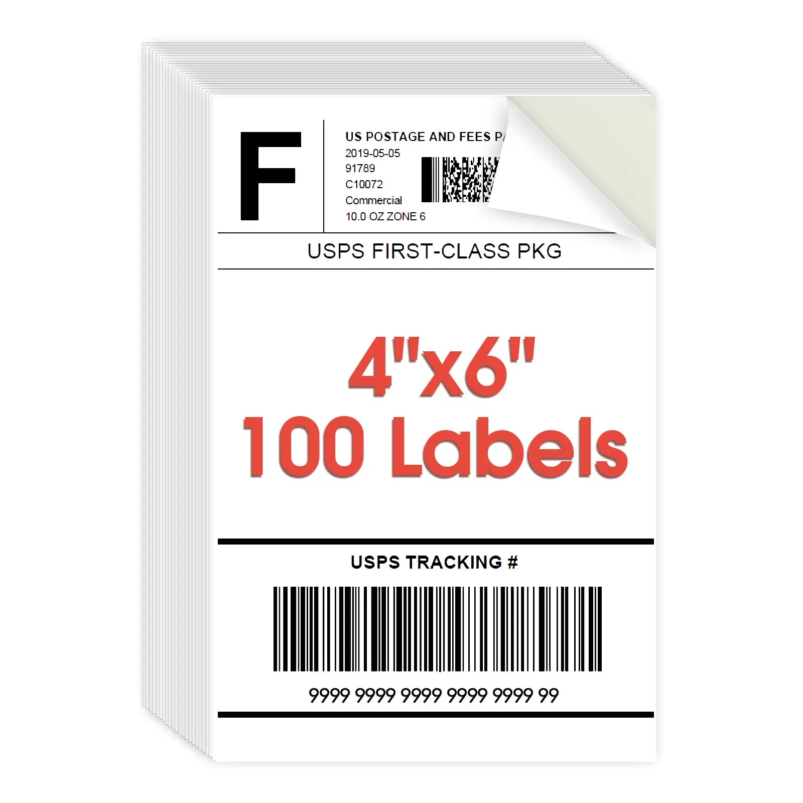 MaxGear 4"x6" Matte White Easy Peel-Off Permanent Adhesive Labels, 100 Sheets, Highly Durable Water-Oil-Tear Resistant Stickers for Cardboard Packing Boxes, Storage Bins & Office Use (Easily Identifiable Images)