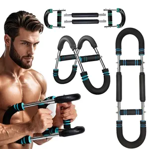Pro Adjustable Twister Arm & Chest  muscle   Trainer, Arm Strength Trainer, Portable Power Twister Bar – Detachable Spring Resistance Bar ,Portable Home Gym Equipment,Portable Spring Resistance Forearm Strengthener workout equipment gym equipment Dip Bar