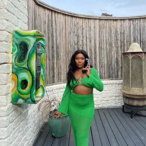 green knitted Tulum Set