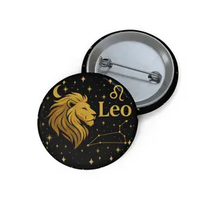 Leo Zodiac Pin Buttons - Enamel Pins for Astrology Lovers, Customizable Party Favors, Birthday Gifts, Celestial Accessories