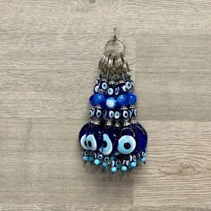 10 Pack Handcrafted Glass Nazar Boncuk Evil Eye Mal De Ojo Keychain
