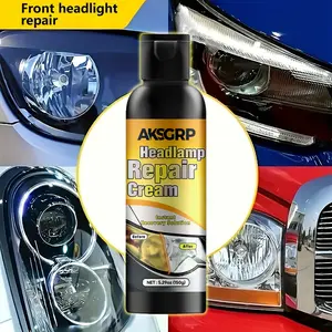 Car Headlight Restoration Kit, 4-in-1 Polish Compound+Coating+Tools, Remove Yellowing Oxidation Scratches, Mirror Clear, Inspection Essential