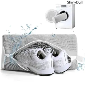 Reusable Mesh Shoe Washing Bag, Laundry Products Accessory, Machine-Safe Cleaner for Sneakers, Large-Size with Side Zipper, Fits All Shoe Sizes