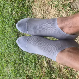 Men's Ultra-Thin Mesh No-Show Socks - 6 Pack Breathable Invisible Ankle Socks Low-Cut with Anti-Slip Heel, Summer Cotton Blend