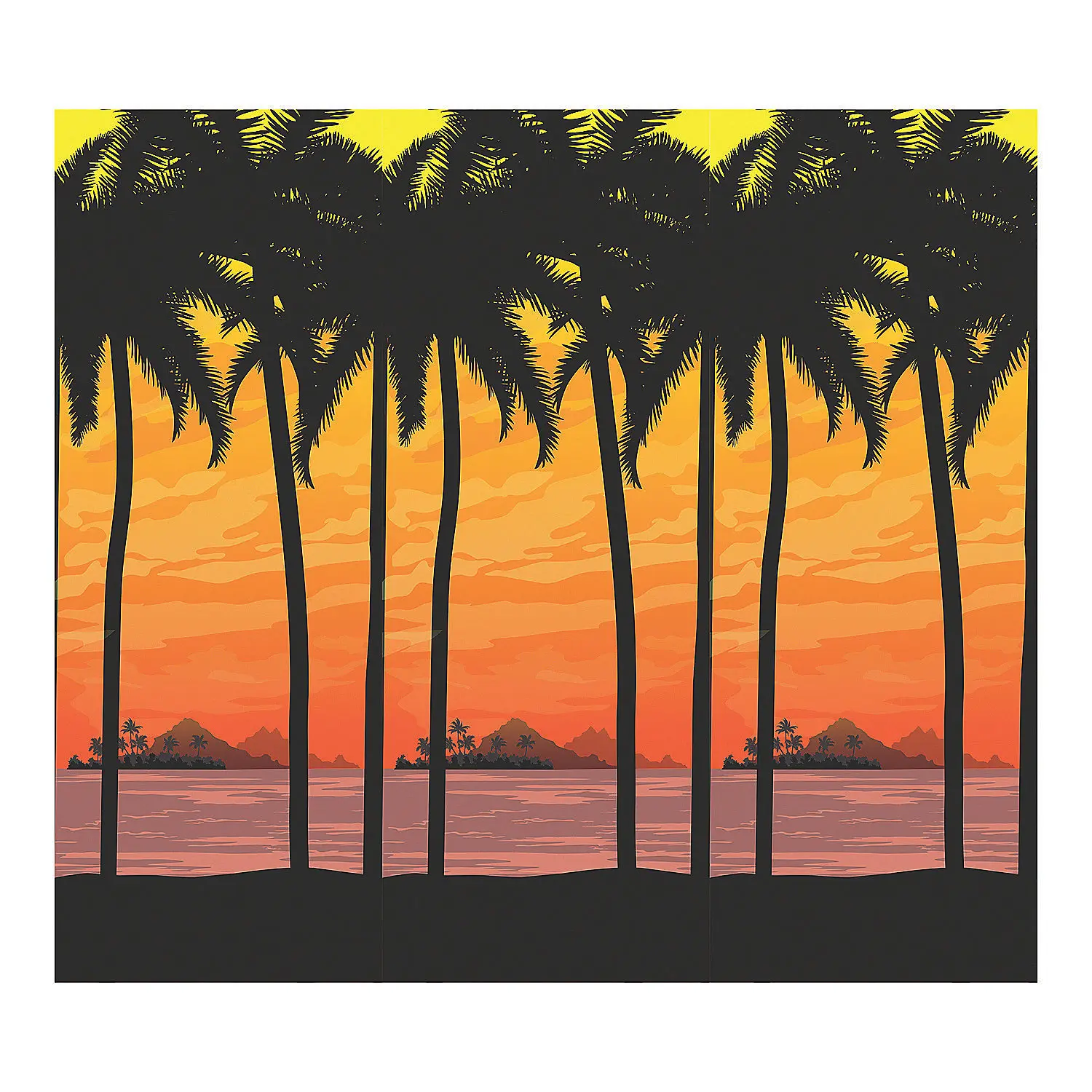 2-Pcs Large Size 30x8ft Assembled Tropical Plastic Beach Banner, Festive Party Decor Accessory, Home Wall Decor for Island Luau Celebrations