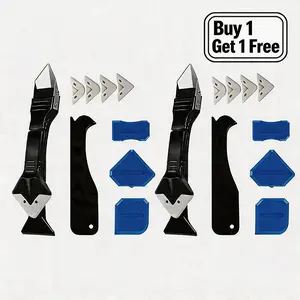 【Buy 1 Get 1 Free】Silicone Caulking Tools Kit Caulk Remover Grout Removal Tool Sealant Finishing Tools Scraper for Bathroom Kitchen Sink Window Tile Gap Repair DIY Home Improvement
