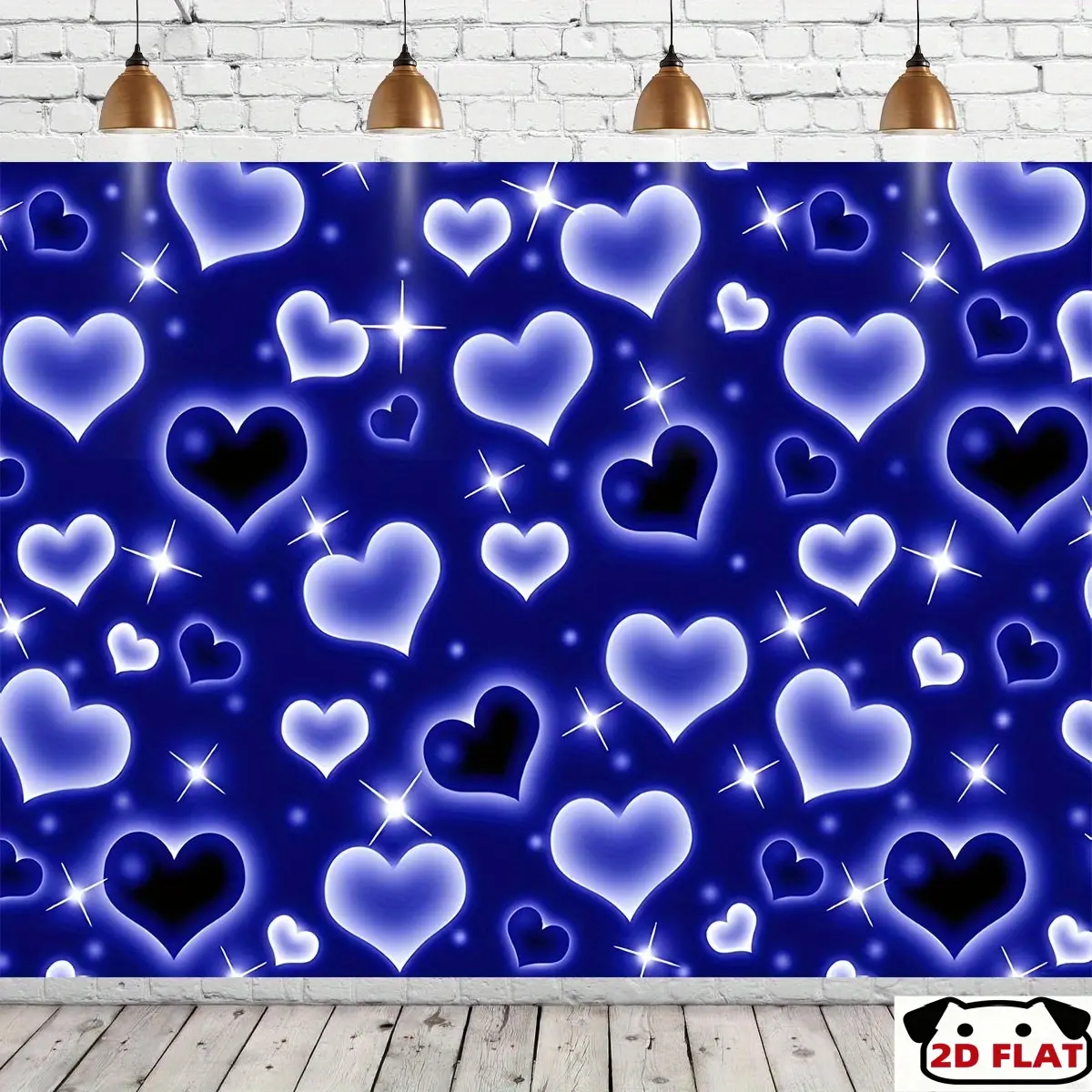 2D Banner 1pc, Printing Party Banners, Party Decorations Banners, Blue Heart Backdrop Banner Photography Wall Decoration Living Room, Birthday Anniversary, Home Decor & Party Photo Backdrop, Photo Shoot Backdrops Outdoor Indoor Party Decoration Supplies