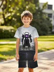 Boys' Skibidi Toilet Titan Monitor Set, Kids Game Theme Two-Piece, Fashion Outdoor Sports, Birthday Gift, Holiday Gift