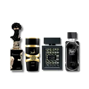 Lattafa Men's Bundle His Confession, Asad, Now Black & Hayaati Eau De Parfum 3.4FL.OZ Exotic Arabic Perfume Arabian Perfume Luxurious Gift Set