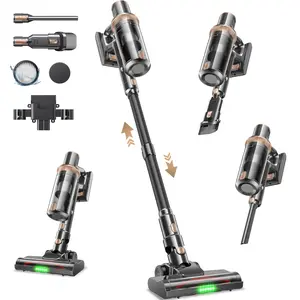 Stick Vacuum Cleaner for Pet Hair, 8-in-1 Handheld Cordless Vacuum with Washable Filter & LED Display, Lightweight for Carpets and Hard Floors, 48kPa Suction & 50 Min Runtime