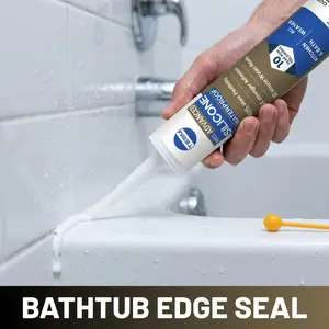 Silicone Sealant, Waterproof Transparent Anti-Yellowing, Quick Cure No Shrinkage, Ideal for Shower Enclosures, Bathtub, Tile, Fish Tank, Glass Frames, Quick Dry Adhesive, Leak Proof Seal