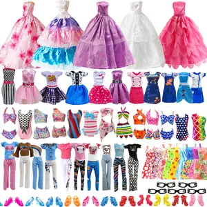 31Pack Doll Clothes and Accessories 5 PCS Fashion Dresses 3 PCS Gown Dresses 3 Bikini Swimsuits 5 Outfits 10 Shoes 5 Glasses for 11.5 inch Doll