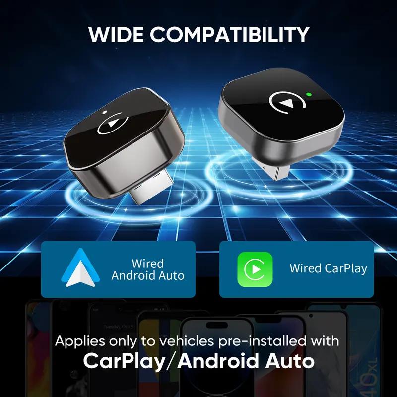 2026 Latest Upgrade Wireless carplayAdapter for iPhone/Android Auto- Fast Connection,NoLatency,Hands-Free Call wireless adapter Mini USB Designfor Cars with Wired CarPlay Plug and Play Easy Use.pleasemake sure the car has wired CarPlay