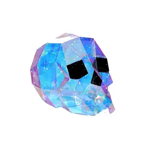 12-Inch Geometric Iridescent Skull Decoration