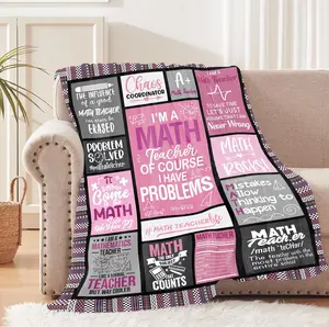 Math Teacher Gifts, Math Teacher Blanket, Math Teacher Appreciation Gifts, Retirement Gift for Math Teacher, Math Lovers Birthday Gifts Christmas Best Teacher Soft Throw Blankets 60"X 50"