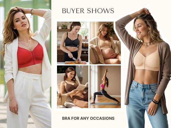 SHAPELLX Bare Essentials Skin Flow Front-Zipper Wireless Bra