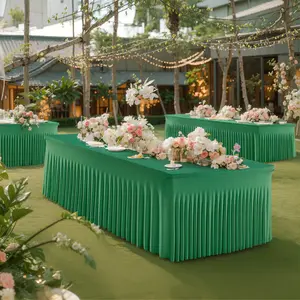 4 Pack Stretch Spandex Rectangle Tablecloths (4/6/8ft) – Washable, Stain Wrinkle Resistant Covers for Weddings, Parties, and Home Use