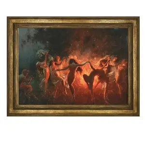 Devil's Dance - Witch's Dance Art Poster Unframed, Various colors Art Print, Fine Art Print! Vintage Art, Devil, Witch, Occult, Gothic, Painting, Dark Wall Art, Wall decor, Home Decor, Birthday Gift.