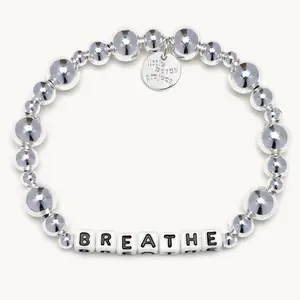 Little Words Project - Breathe Metallic Bubbles, Beaded Bracelet - Choose Your Size