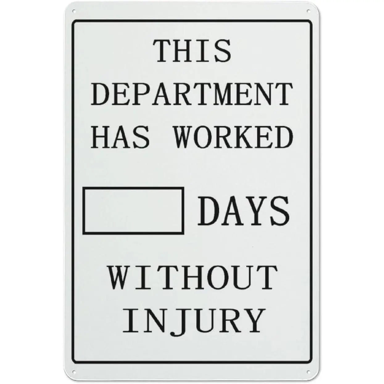 Workplace Injury Tracking Aluminum Safety Sign (12x8 Inches) - UV-Protected, Waterproof, Fade-Resistant - 4 Pre-Drilled Holes