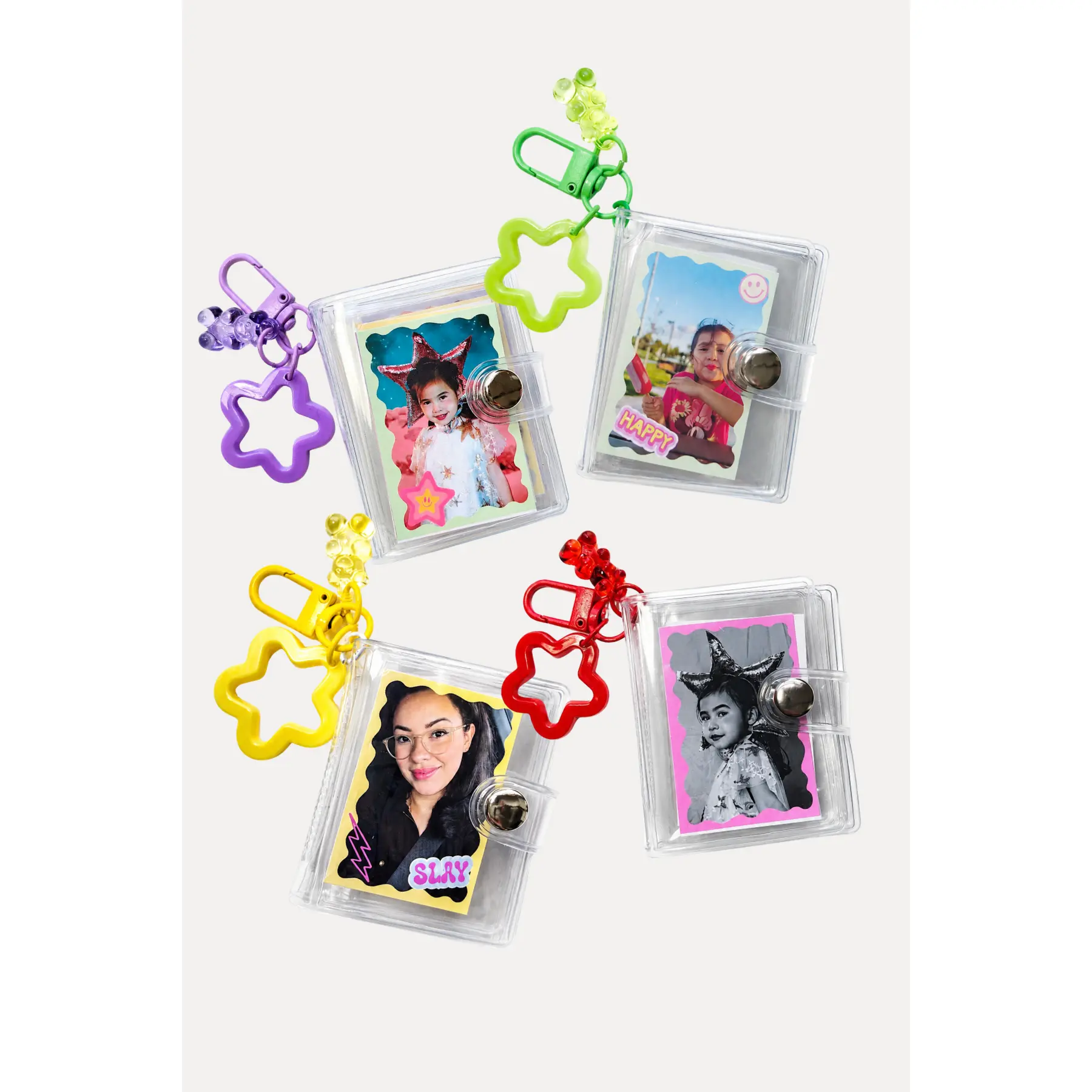 Mini Transparent Vinyl Photo Album Keychain Charm