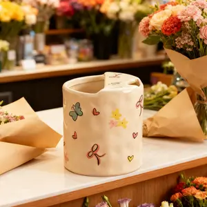 Hand-Sculpted Irregularly Painted Ceramics Cup - Minimalist Filter Handheld Mug, Reusable Washable Retro Kitchenware, Cute Stylish Drinkware for Home, Ideal Couple Coffee Cup Gifts