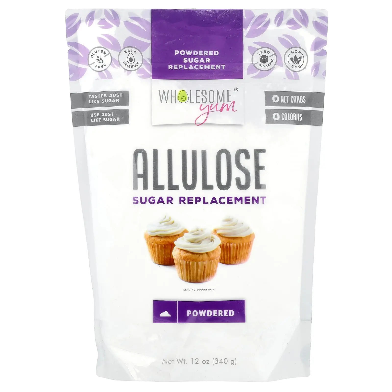 Wholesome Yum Allulose Powdered Sugar Replacement, 12 oz (340 g)