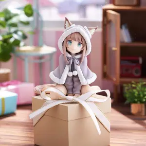 New Soybean Powder Cat Girl Anime Figure Model, Desktop PC Host Gpu Case Decor, Sea View Room Decoration, Figurines, Statues & Bobbleheads, Collectible Figurine, Figurines For Collectors, Figurine Collectibles