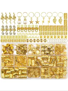 Women's Hair Jewelry Set, 220pcs Hair Accessories, Metal Hair Ring Cuff & Dreadlock Decorations, Bohemian Style, Versatile Styling, Hair Cuffs, Metal Construction, Geometric Patterns, All Seasons Use, Durable