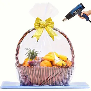 10/20pcs Large Clear PVC Heat Shrink Wrap Bags - Heavy-Duty Cellophane Creative Gift Wrapping Supplies Packaging for Christmas, Easter, Halloween, Birthdays - Bulk Shrinkable Bags with Sealer Compatibility (No Residue, Multi-Purpose)