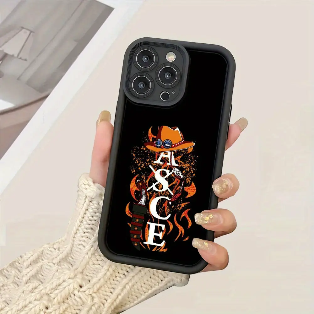 A phone case designed inspired by One Piece, featuring Ace's hat and flame pattern.It is thickened to resist impact and suitable for various models of iPhone 11 to 16 series, making it an excellent gift for boys and girls, no matter what