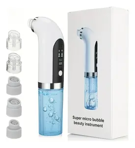 Rechargeable Hydro Blackhead Remover, Water Cycle Pore Cleaner with 6 Tips, Adjustable Suction