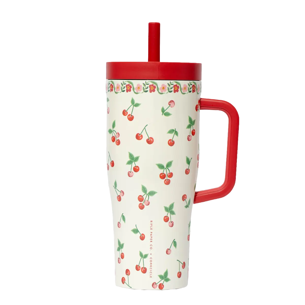 CORKCICLE Rifle Paper Co. 22oz Leakproof Cruiser Portable Water Bottle Tumbler, Washable Drinkware with Coffee Lid, Soft Silicone Straw, Comfort Grip Handle, Non-Slip Base, Cupholder-Friendly, 20-Hour Warming for Work, Bottles, 20-Hour Warming Time