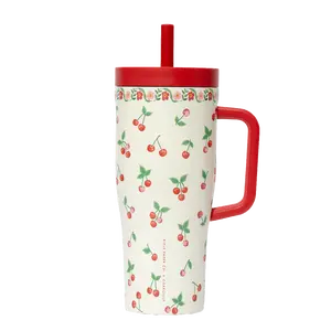 Rifle Paper Co. Leakproof Cruiser 22oz Floral Design - 100% Leakproof, Soft Silicone Straw, Comfort Grip Handle, Non-Slip Base, Fits Cupholders, Warming Time 20 Hours