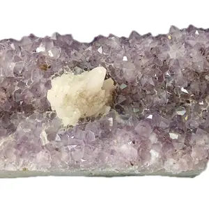 Amethyst Crystal with Calcite and Clear Quartz Natural Healing Stone for Energy Enhancement