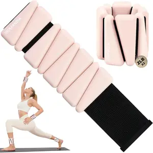 Wrist Ankle Weights for Women & Men 2lbs/4lbs Adjustable Weighted Bangles to Boost Calorie Burn & Strength Arm & Leg Weights for Pilates Yoga Walking Barre Gym Home Workout