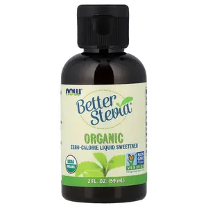 NOW Foods Organic Better Stevia®, Zero-Calorie Liquid Sweetener, 2 fl oz (59 ml)