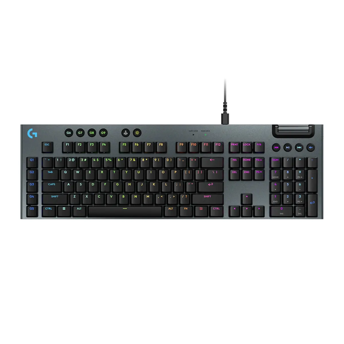 Logitech G915 X Low-Profile Wired Mechanical Gaming Keyboard, Double-Shot PBT Keycaps, Fully Programmable Keys, RGB Lighting, Aluminum Finish, GL Red Linear Switches - PC/Mac