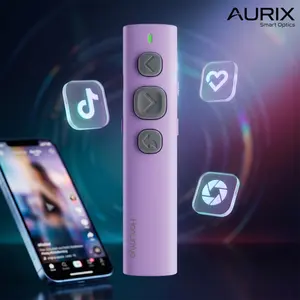 Bluetooth Page Turner for E-Ink, iPhone/iPad/Android & Tablet, One-Click Remote, One Touch Control for Reading, Video & Music, Quiet Silicone Buttons, USB-C Rechargeable, White/Green, Wireless Remote Control