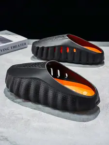 Men's EVA Thick-Sole Non-Slip Slip-On Slippers, Dual-Use for Outdoor and Beach
