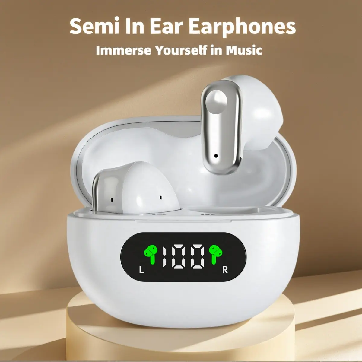 True Wireless HiFi Audio Active Sport Earbuds, Waterproof Sweatproof Design, Integrated Microphone, Ideal for Sports & Fitness Activities