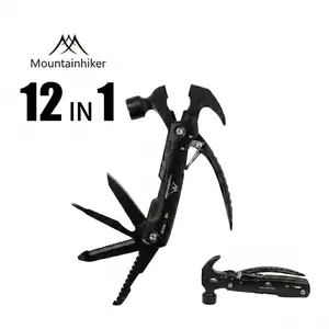 Rugged 12-in-1 Multi-Functional Hammer for Home Repair Stainless Steel Folding Tool Kit with 250g Lightweight